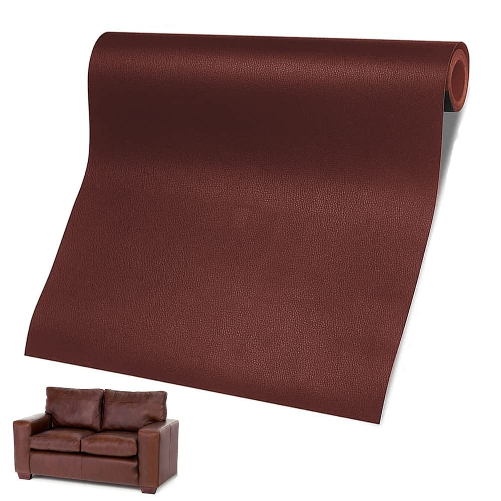 Pelle sintetica autoadesiva per riparazione di divani marrone 60 x 137