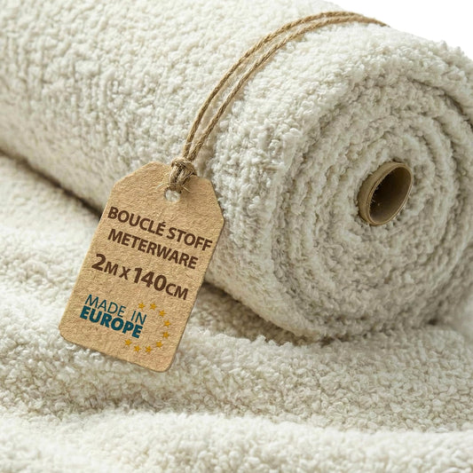 Tessuto Boucl¨¦ da Rivestimento per Mobili e Poltrone Beige Chiaro 140 ¡Á 200